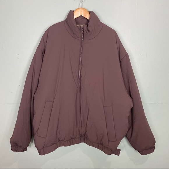 Fear Of God Essentials Puffer Jacket Plum XXL‎ Half Zip - Picture 1 of 7
